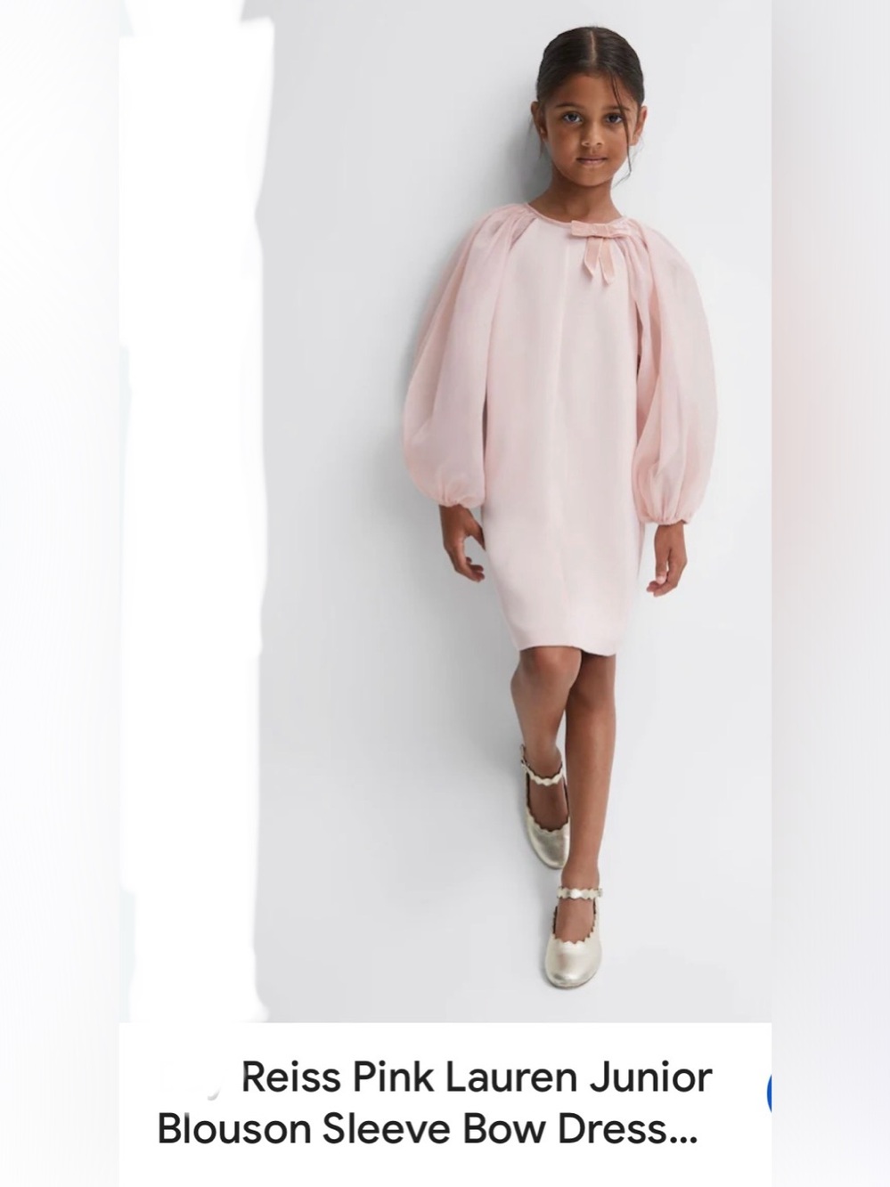 Reiss Lauren Blouson Sleeve w Bow Dress